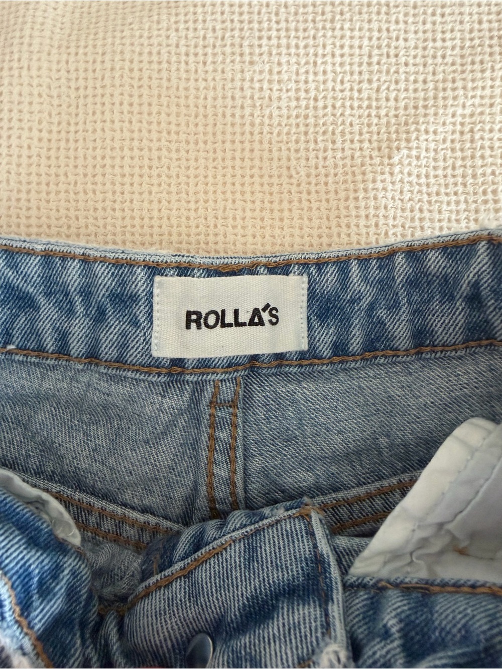 Rolla’s High Rise Dusters Destroyed Light Wash Denim Cutoff Shorts - Picture 5 of 7